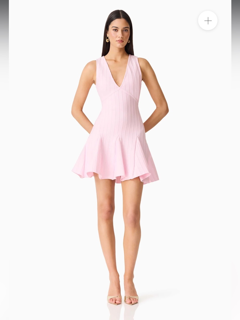 elliatt marla pink v-neck fit & flare double knit mini dress size XS NEW
